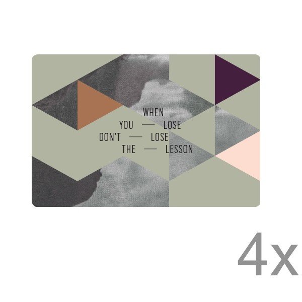 Komplet 4 desek do serwowania Geometry Olive
