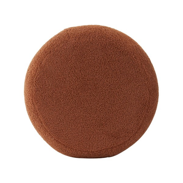 Pomarańczowy puf z materiału bouclé Kimi – Light & Living-image-2