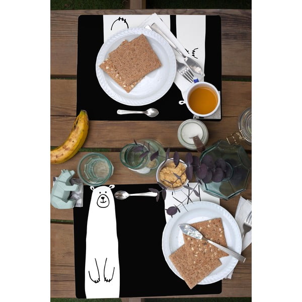 Zestaw 2 mat stołowych Little Nice Things Bears-image-1