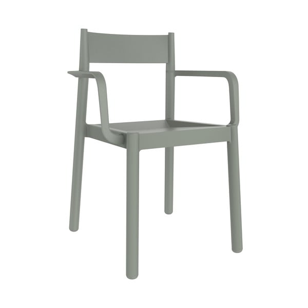 Zestaw 4 szarozielonych krzeseł ogrodowych z podłokietnikami Resol Danna