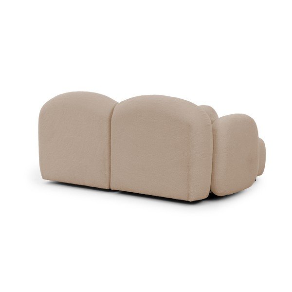 Jasnobrązowy narożnik z materiału bouclé (lewostronny/z szezlongiem) Orbit – Ropez-image-3