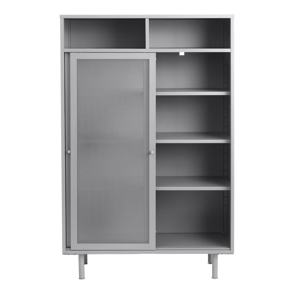 Szara metalowa szafka z drzwiami przesuwnymi 90x140x40 cm Veep – Unique Furniture (zdjęcie 7)