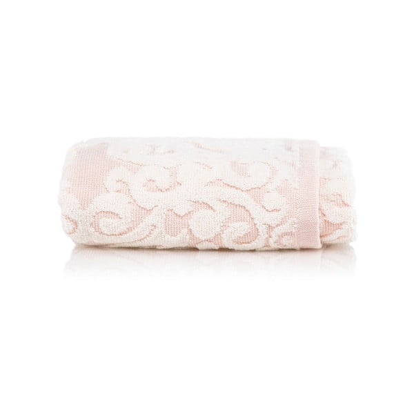 Jasnoróżowy ręcznik bawełniany Maison Carezza Bari, 50x70 cm