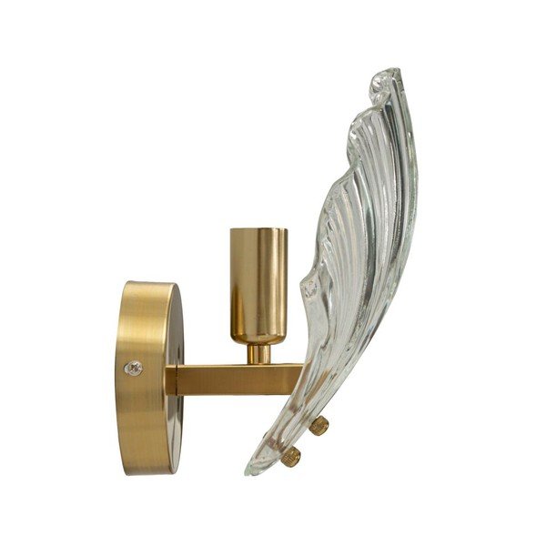 Szklany kinkiet w kolorze złota Da Muro Shell – Mauro Ferretti-image-2