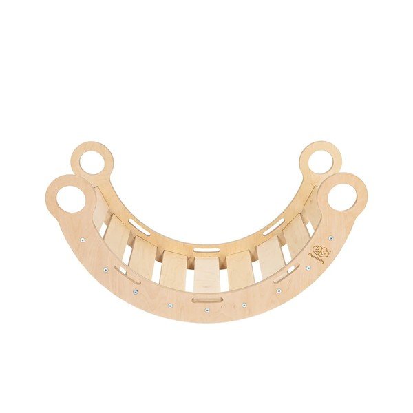 Huśtawka z litego drewna sosnowego w naturalnym kolorze 39x75x38 cm Montessori – Meowbaby-image-3