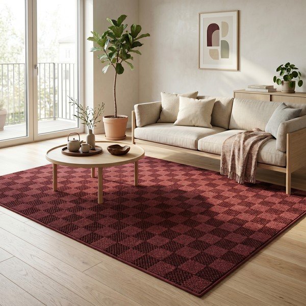 Bordowy dywan 160x230 cm Mosaic – ESTE-image-2