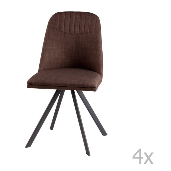 Zestaw 4 brązowych krzeseł obrotowych sømcasa Cris
