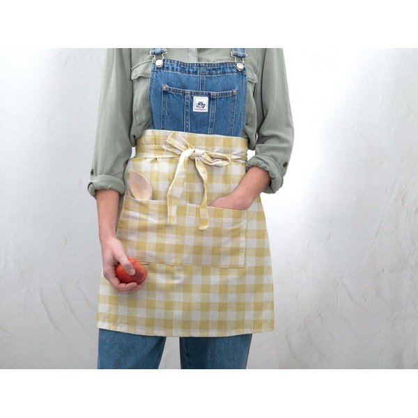 Fartuch kuchenny Really Nice Things Delantal de Lino Yellow Vichy-image-1
