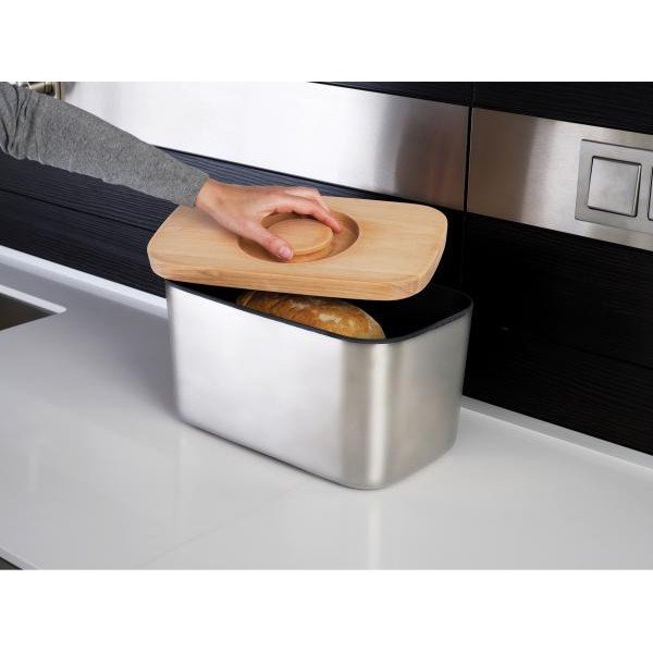 Pojemnik na chleb ze stali nierdzewnej z deską do krojenia Joseph Joseph Bread Bin-image-1
