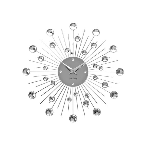 Zegar w srebrnej barwie Karlsson Sunburst