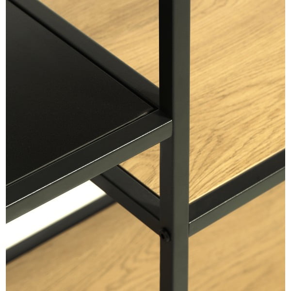 Czarny/w naturalnym kolorze regał w dekorze dębu 80x146x35 cm Altino – Unique Furniture-image-4