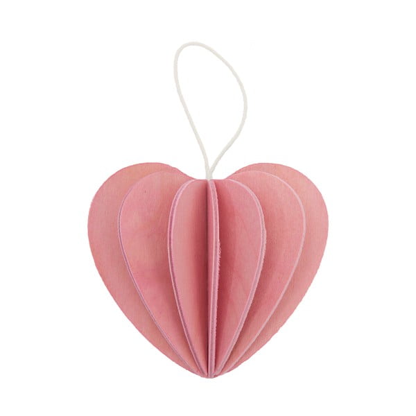 Składana pocztówka Heart Light Pink, 4.5 cm