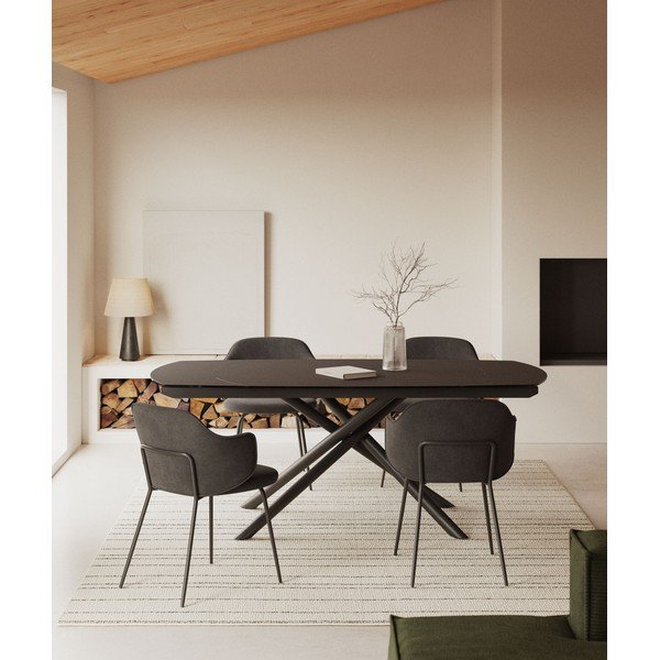 Rozkładany stół z dodatkowym blatem z ceramicznym blatem 100x130 cm Yodalia – Kave Home-image-1