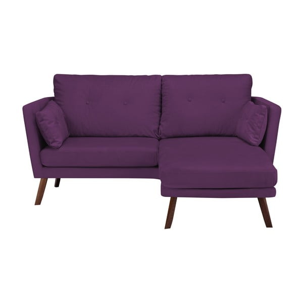 Ciemnofioletowa sofa 3-osobowa Mazzini Sofas Elena, z szezlongiem po prawej stronie-image-2