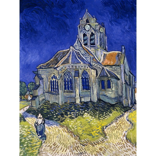 Obraz – reprodukcja 50x70 cm The Church at Auvers, Vincent van Gogh – Fedkolor
