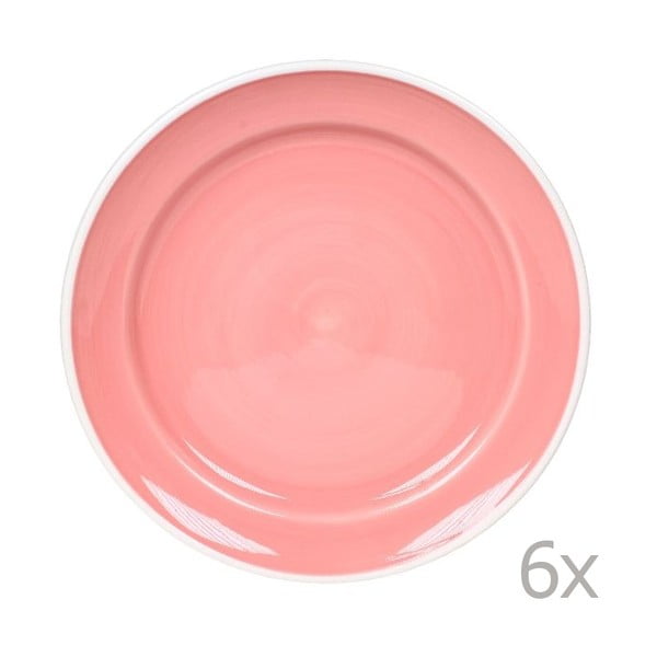 Zestaw 6 talerzy Puck 26,5 cm, różowy