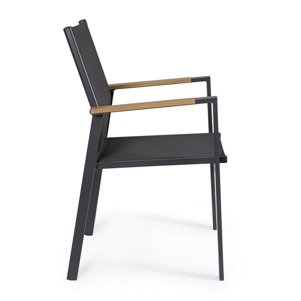 Antracytowe metalowe krzesła ogrodowe zestaw 4 szt. Heta   – Bizzotto-image-2