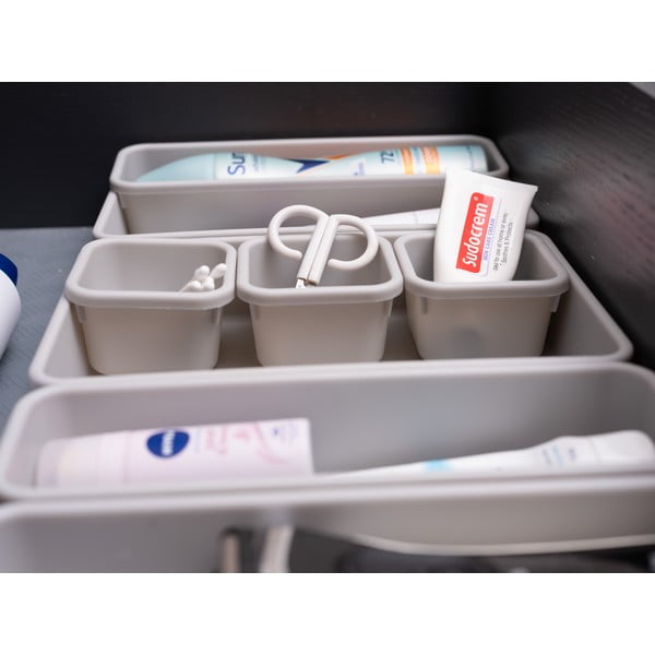 Szare plastikowe organizery do szuflad zestaw 8 szt. – Addis-image-4