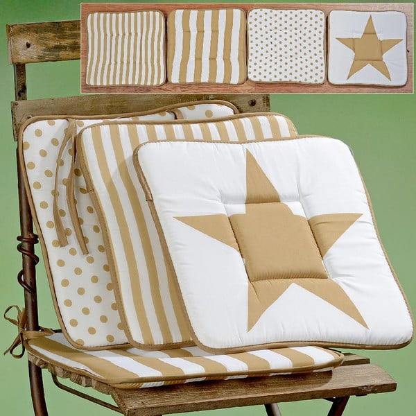 Komplet 4 poduszek na krzesła Stars