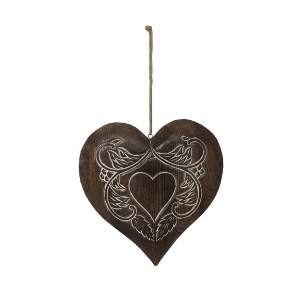 Dekoracja wisząca w kształcie serca Antic Line Wooden Heart