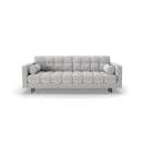 Jasnoszara rozkładana sofa ze schowkiem z materiału bouclé 222 cm Bali – Cosmopolitan Design