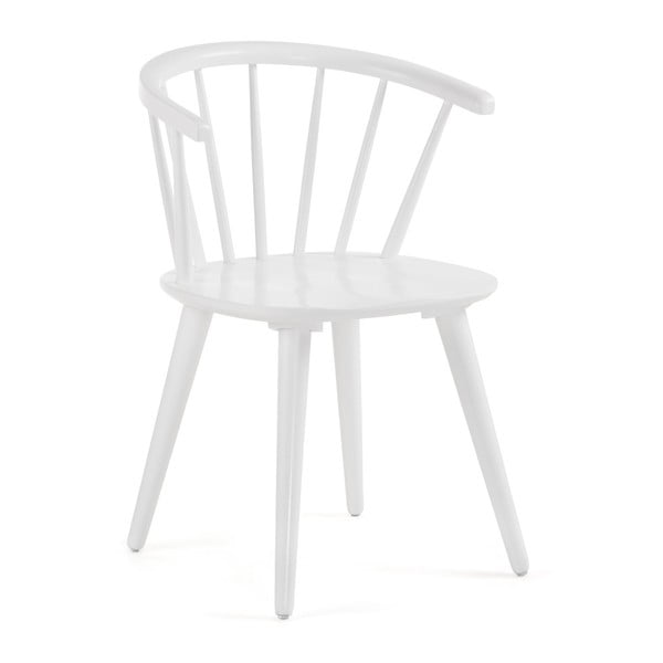 Białe krzesło z drewna kauczukowego La Forma Krise