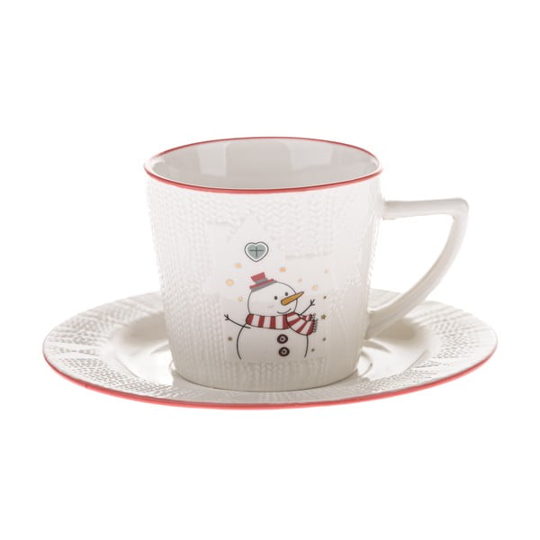 Biała porcelanowa filiżanka ze świątecznym motywem 110 ml – Dakls