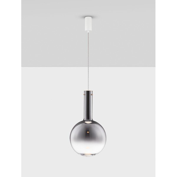 Szara szklana lampa wisząca LED ze ściemniaczem ø 30 cm Nostos – Nova Luce-image-3