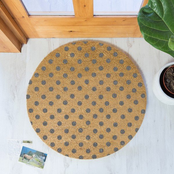 Okrągła wycieraczka Artsy Doormats Grey Dots, ⌀ 70 cm-image-1