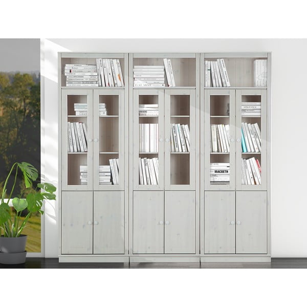 Biała witryna z litego drewna sosnowego 518x223 cm Anita – Støraa-image-1