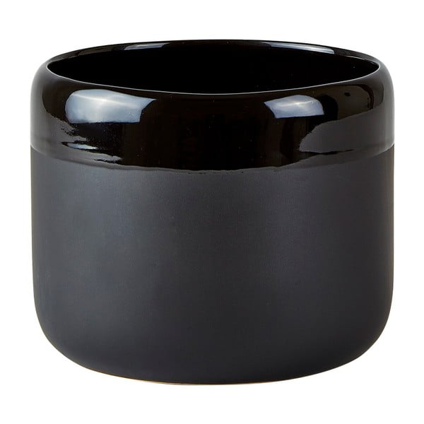 Czarna doniczka ceramiczna KJ Collection Blanc, ⌀ 14 cm