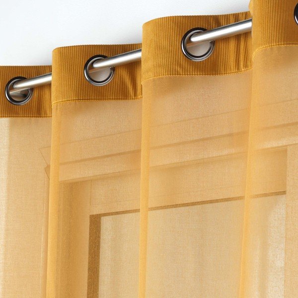 Żółta firanka z woalu 140x240 cm Casual – douceur d'intérieur-image-1