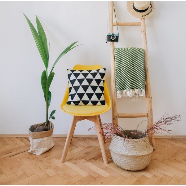 Zestaw 2 żółtych krzeseł z bukowymi nogami Bonami Essentials Retro-image-1