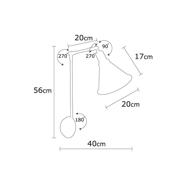 Czarny kinkiet ø 20 cm Chicago – Opviq lights-image-4