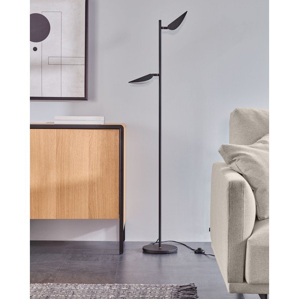 Czarna lampa stojąca LED (wysokość 150 cm) Veleira – Kave Home-image-1