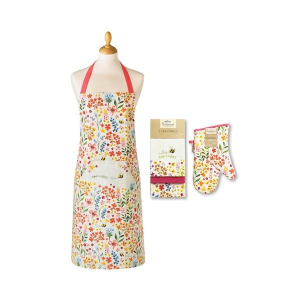 Zestaw ścierek, fartucha i rękawicy kuchennej 5 szt. Bee Happy – Cooksmart ®
