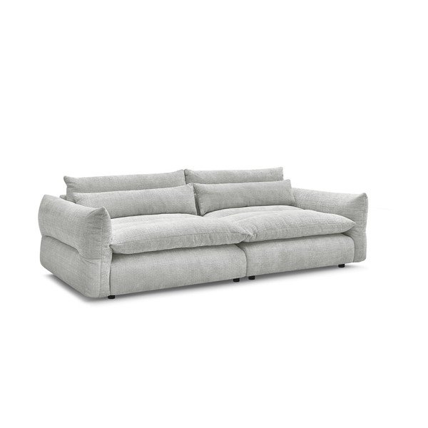 Jasnoszara sofa z tkaniny szenilowej 276 cm Neil – Bobochic Paris-image-2