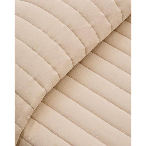 Beżowa narzuta pikowana z bawełny organicznej 180x240 cm Sini – Kave Home-image-4