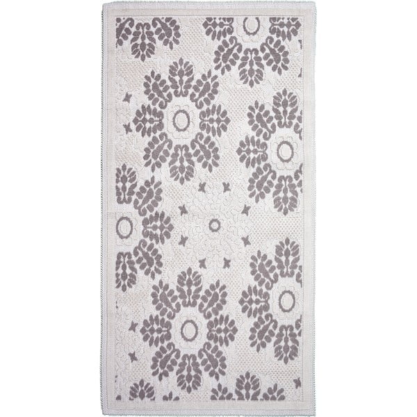 Szarobeżowy bawełniany dywan Vitaus Papatya, 60x90 cm