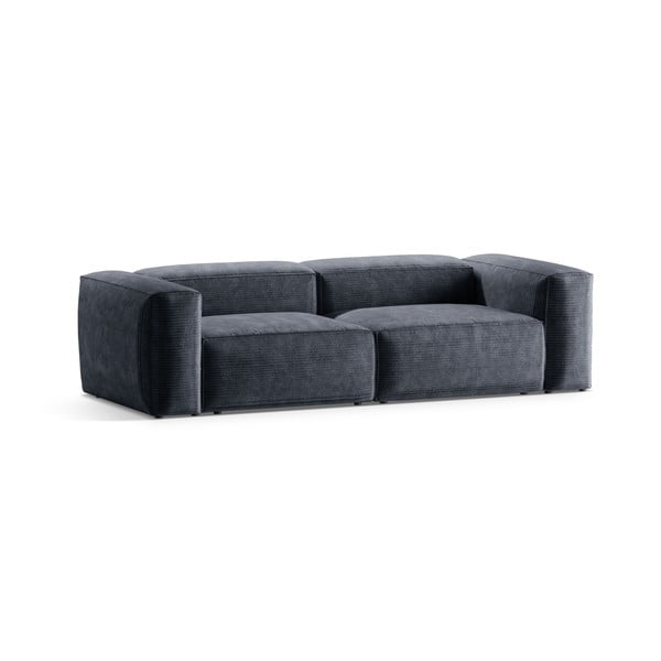Szaroniebieska sztruksowa sofa 264 cm Bergamo – Cosmopolitan Design-image-1