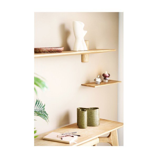 Półka z litego drewna dębowego w jasnym naturalnym kolorze 42,5 cm Calcata – House Nordic-image-1