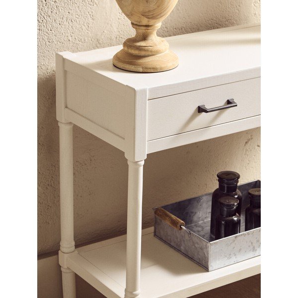Biała konsola z litego drewna sosnowego 35x91 cm Heritage – Premier Housewares-image-3