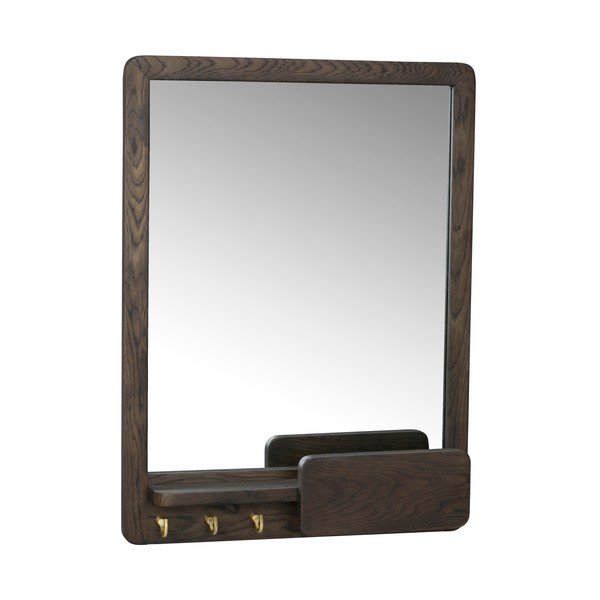 Lustro ścienne z półką i drewnianą ramą 45x10 cm Inverness – Rowico-image-2