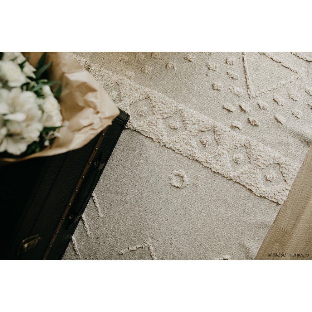 Biały bawełniany dywan tkany ręcznie odpowiedni do prania 170x240 cm Tribu Natural – Lorena Canals (zdjęcie 9)