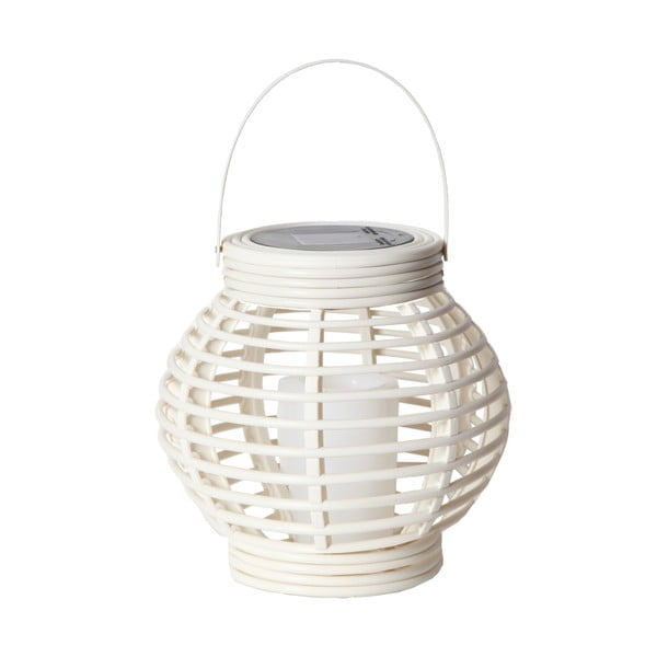 Biały solarny lampion LED odpowiedni na zewnątrz Star Trading Rotang, wys. 16 cm