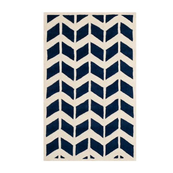 Ciemnoniebieski wełniany dywan Safavieh Brenna, 152x91 cm