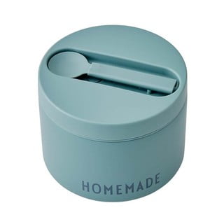 Turkusowy pojemnik termiczny z łyżką Design Letters Homemade, wys. 9 cm