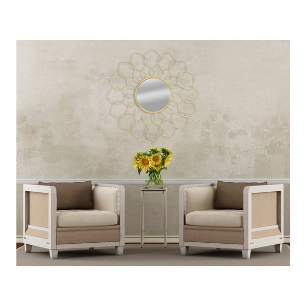 Lustro wiszące w ramie w kolorze złota Mauro Ferretti Girg, ⌀ 90 cm-image-3