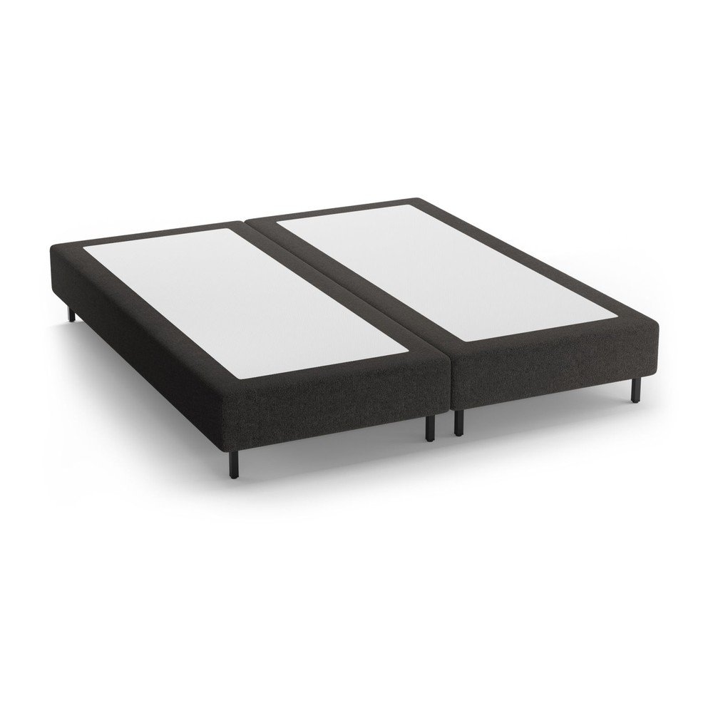 Czarne tapicerowane łóżko dwuosobowe bez zagłówka 140x200 cm Whale – Micadoni