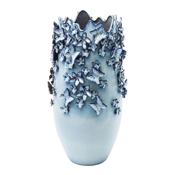 Niebieski wazon Kare Design Butterflies, 50 cm